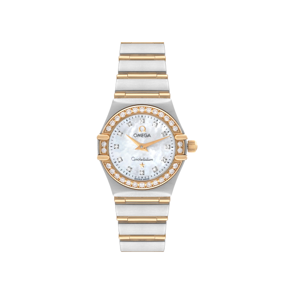 Omega Constellation 95 Mother-of-Pearl Diamond Gold Steel Ladies Watch/New in Box