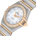 Omega Constellation 95 Mother-of-Pearl Diamond Gold Steel Ladies Watch/New in Box